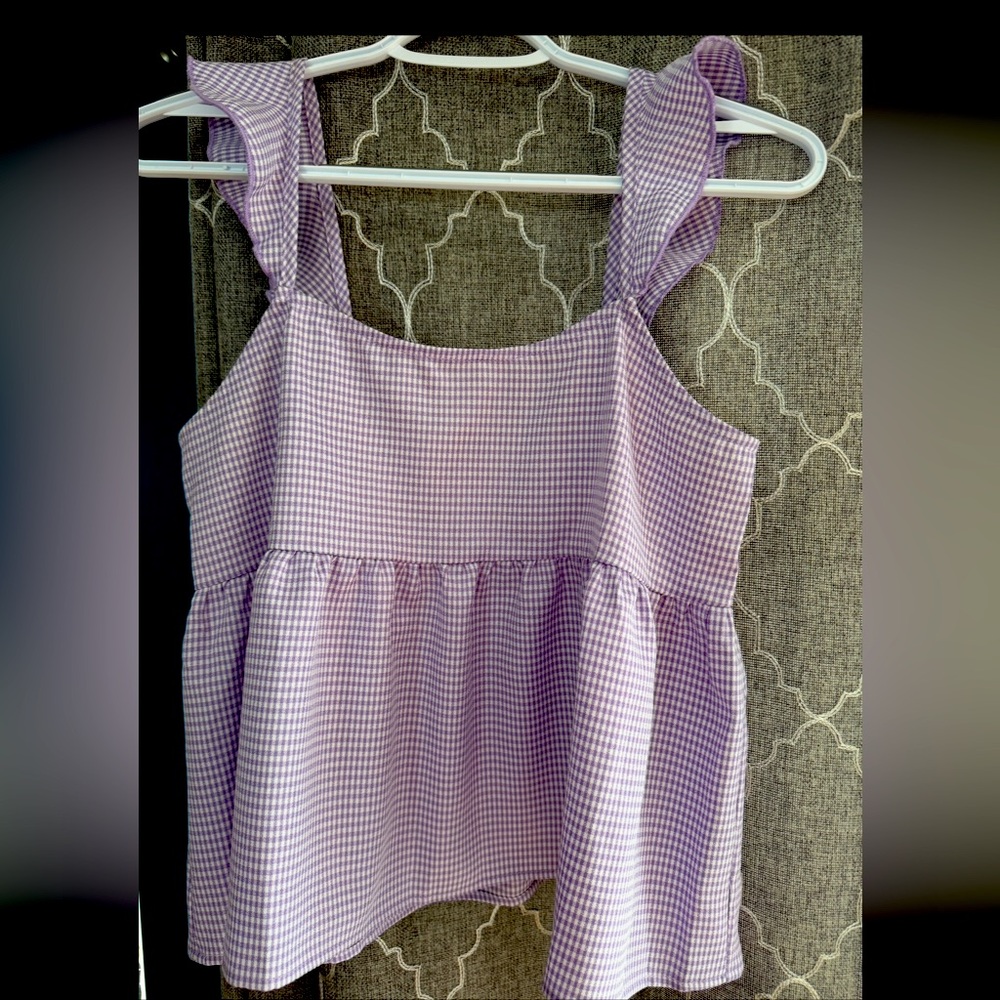 gingham peplum tank